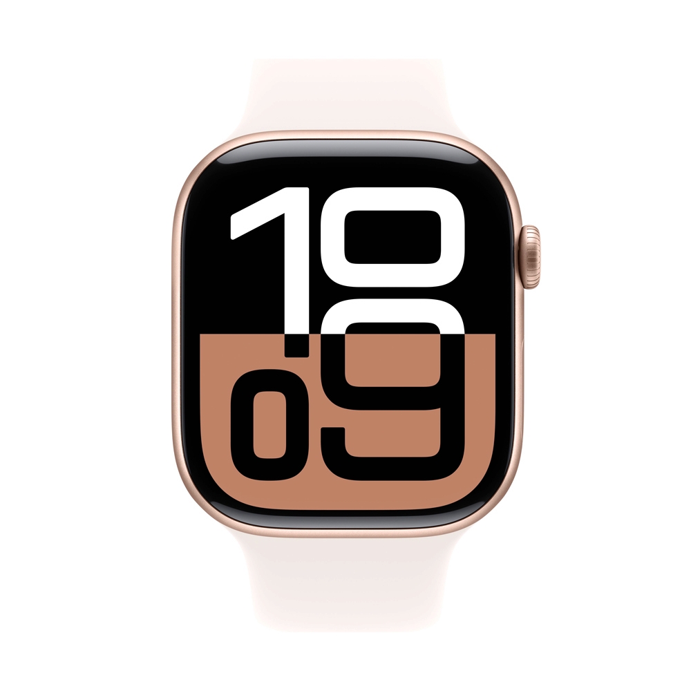 Apple Watch Series 10 GPS 46mm Rose Gold Aluminium Case with Light Blush Sport Band - M/L