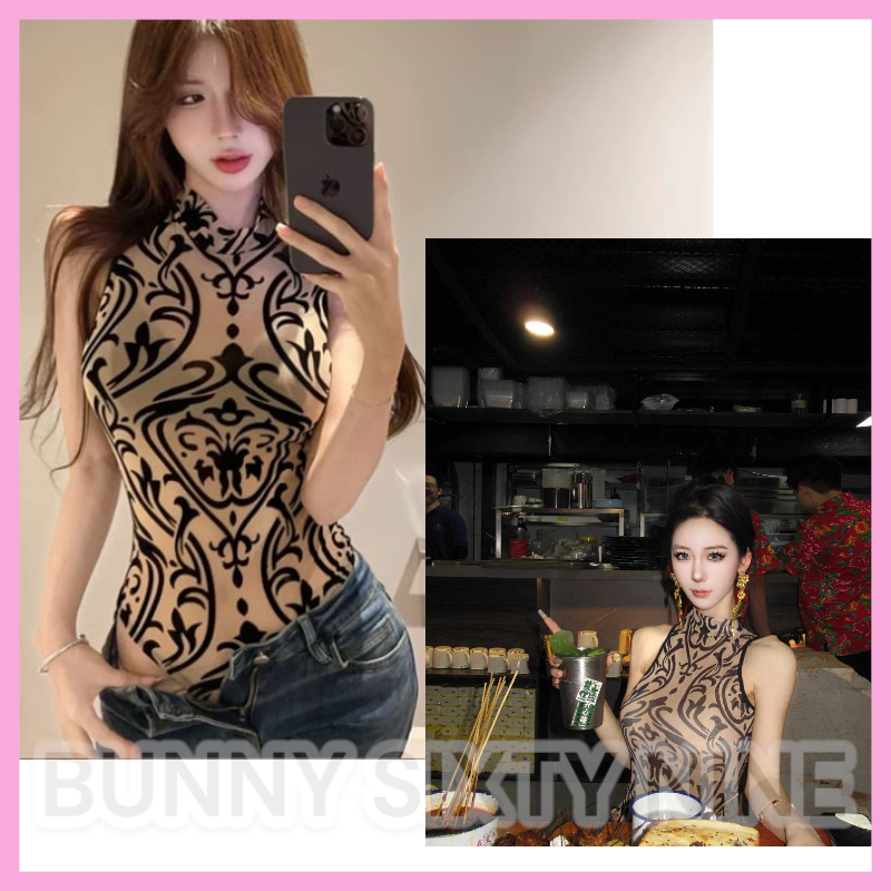 เสื้อบอดี้สูท แขนกุดด สไตลส์เกาหลี CN5527 พร้อมส่งในไทย