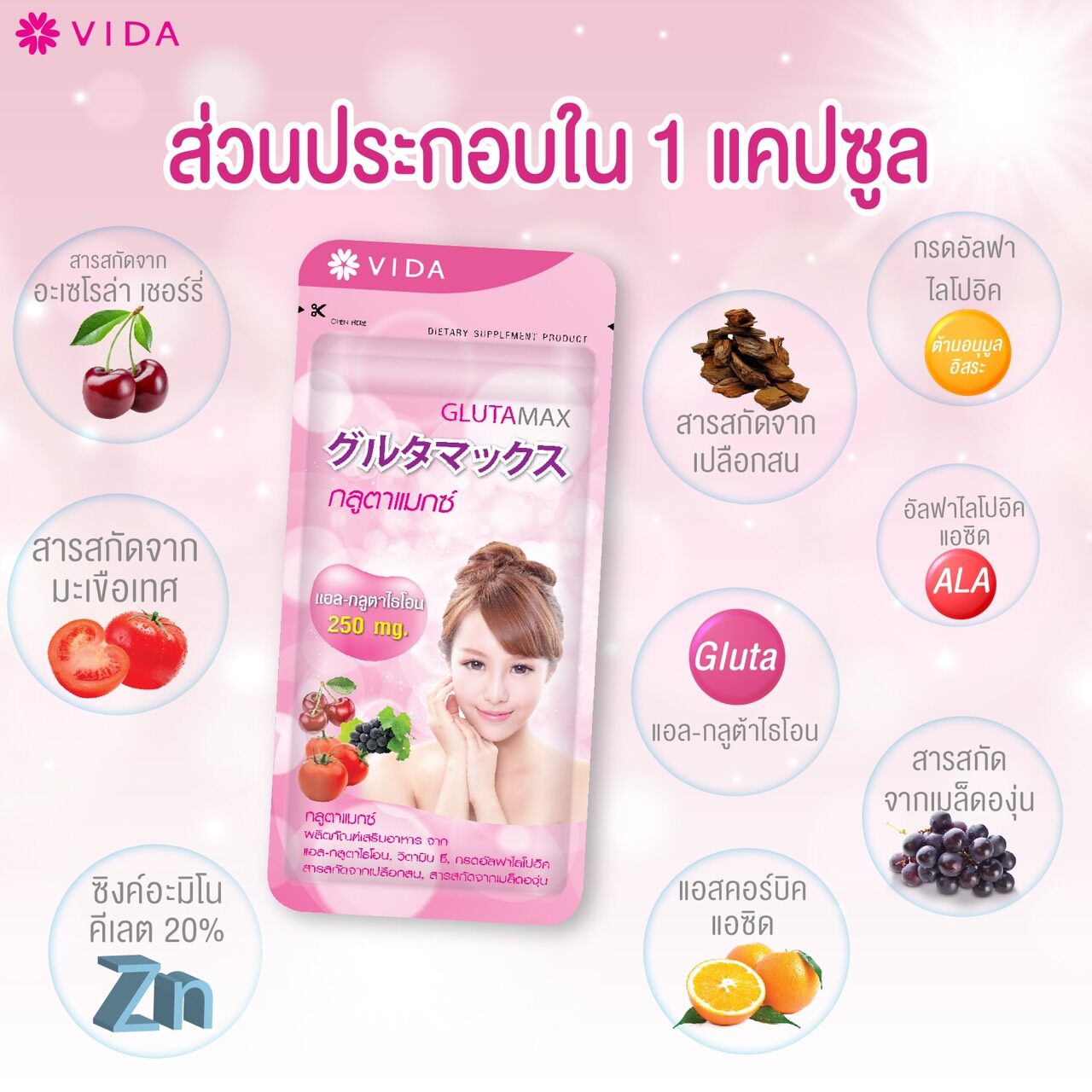 8856439000362 Vida กลูตาแมกซ์ 7 แคปซูล