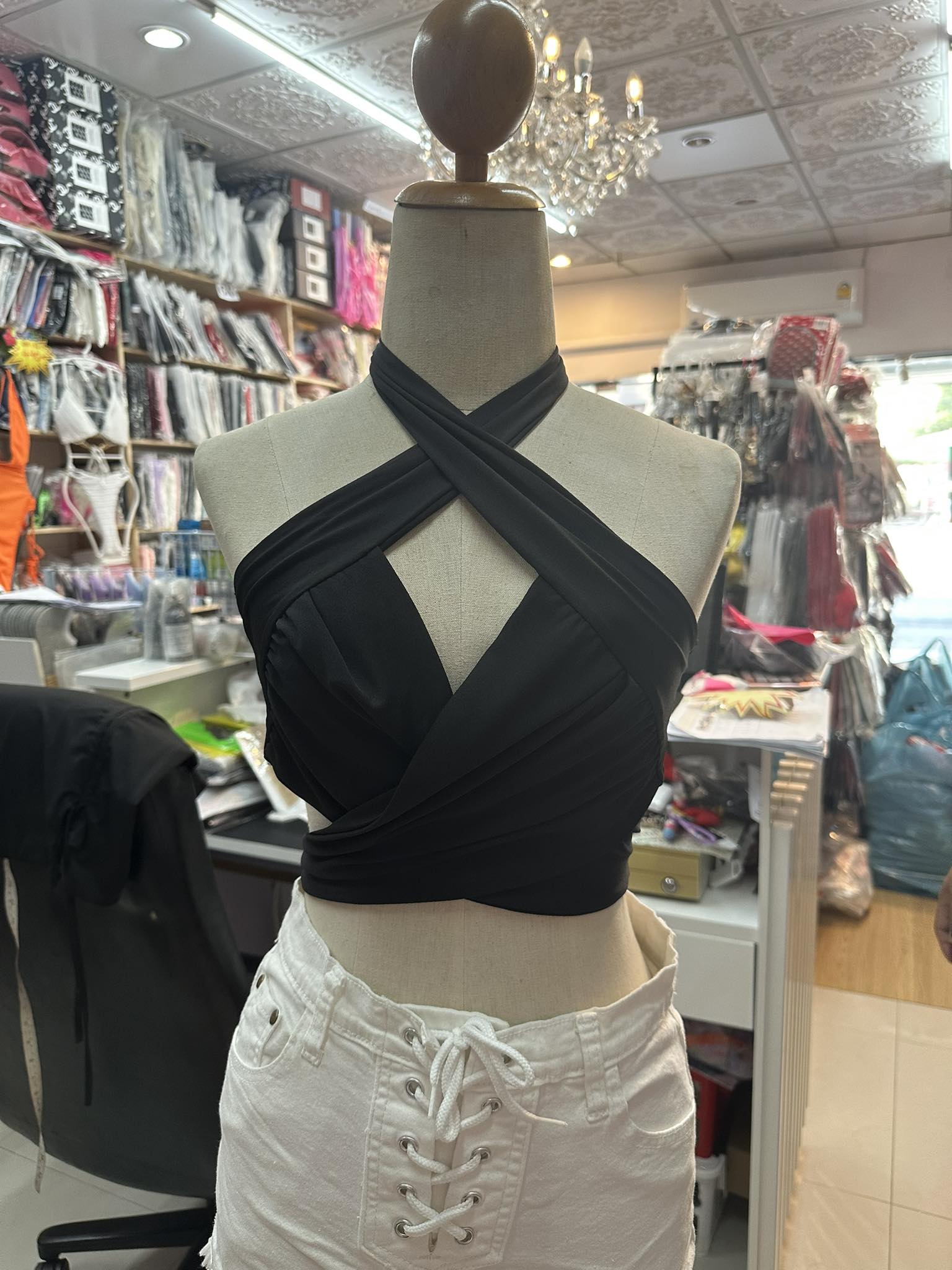 ชุดเซทดำ ไขว้หน้า เซ็กซี่ รหัส CN2203