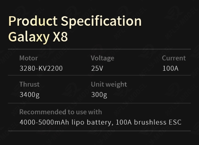 XFly Galaxy 80mm 12-Bladed 6S EDF System with 3280-kv2200 Inrunner Brushless Motor