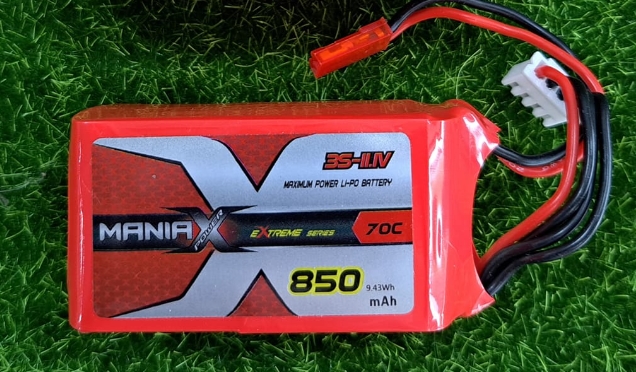 Maniax 3S 11.1V 850mah 70C JST & XT30 Plug Lipo Battery Pack