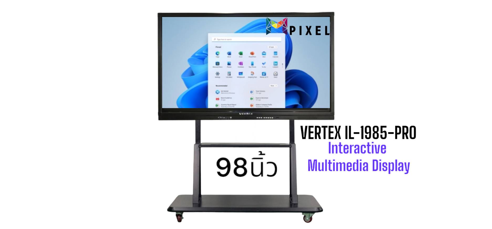 Vertex IL-1985-PRO Interactive Multimedia LED Display ขนาด 98นิ้ว กระดานจออัจฉริยะ interactive จอสัมผัส Android+Windows