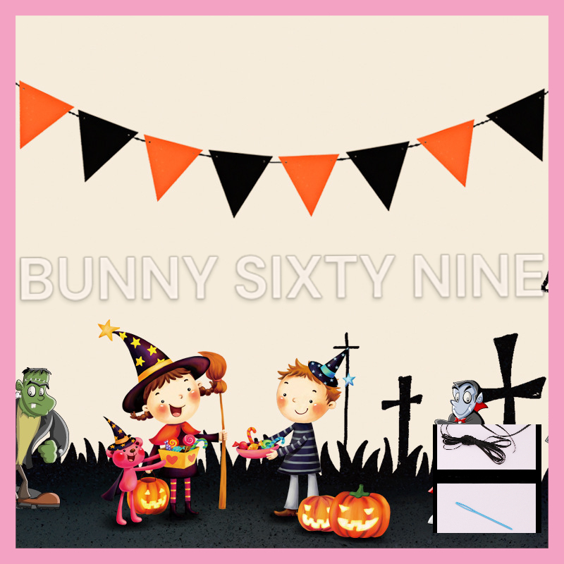 ป้ายเเขวนฮาโลวีน พร้อมริบบิ้นแขวน ป้ายตกเเต่งวันฮาโลวีน