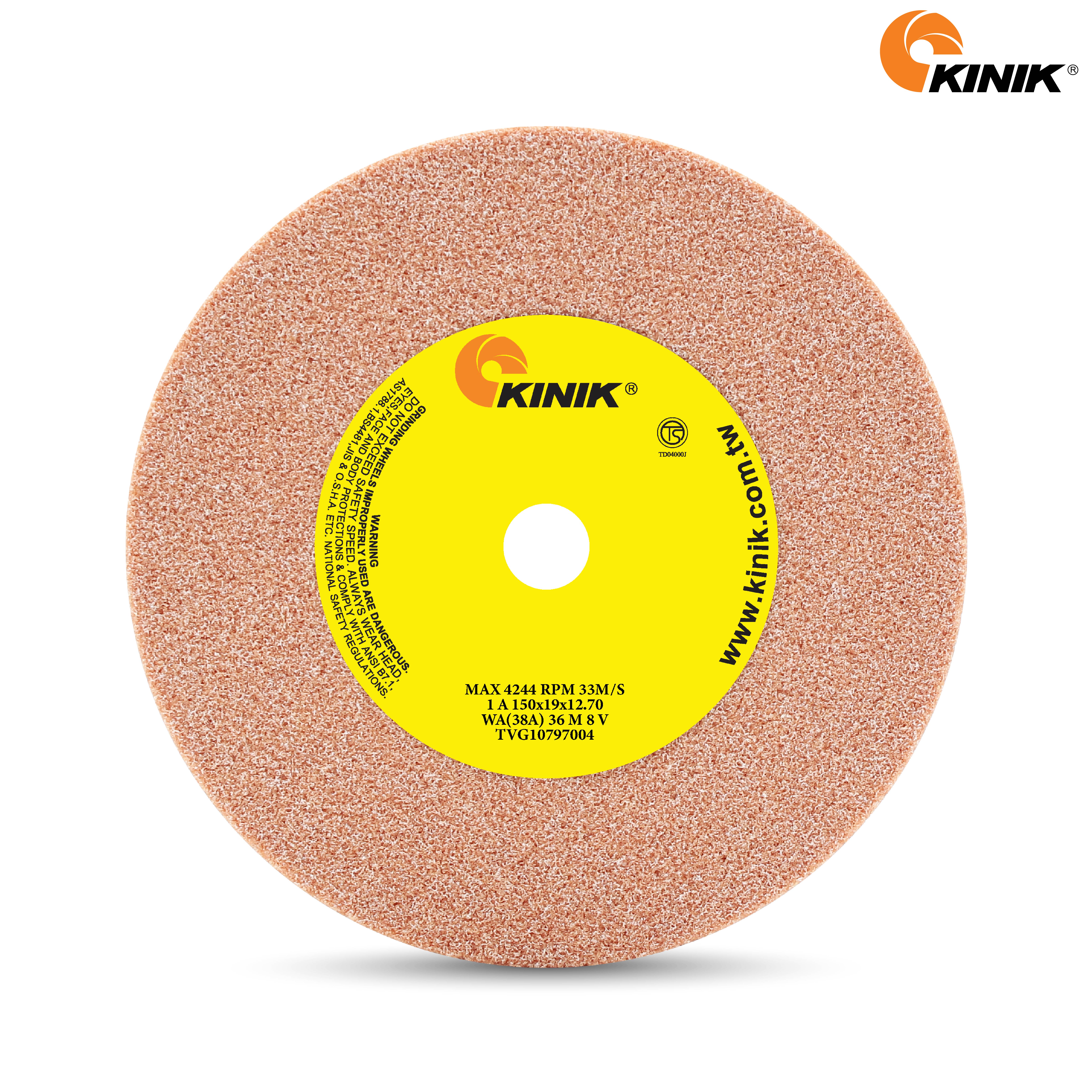 หินเจียร KINIK WA(38A)36M8V1A 150x19x12.7 mm.