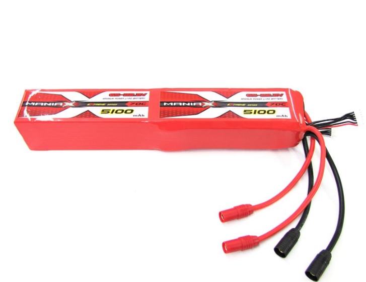 ManiaX 12S 44.4V 5100mAh 70C AS150 plug Lipo Battery Pack