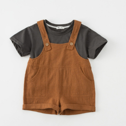 ชุดเอี๊ยมเด็ก น่ารัก เสื้อ+เอี๊ยมกางเกง สุดคิ้วส์ 💥พร้อมส่งในไทย💥 (K02-2)