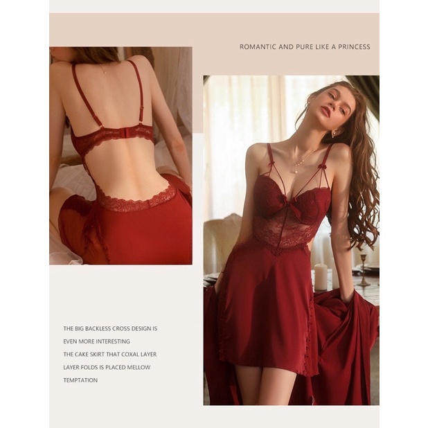 ชุดนอนเซ็กซี่ ชุดนอนซาติน สไตล์ฝรั่งเศษ 💥พร้อมส่งในไทย💥