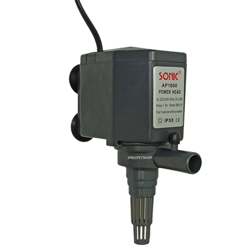 SONIC AP-1600 (ปั๊มน้ำ สำหรับทำระบบกรอง น้ำพุ น้ำตก หินหมุน เหมาะสำหรับตู้ปลา 30-36 นิ้ว)