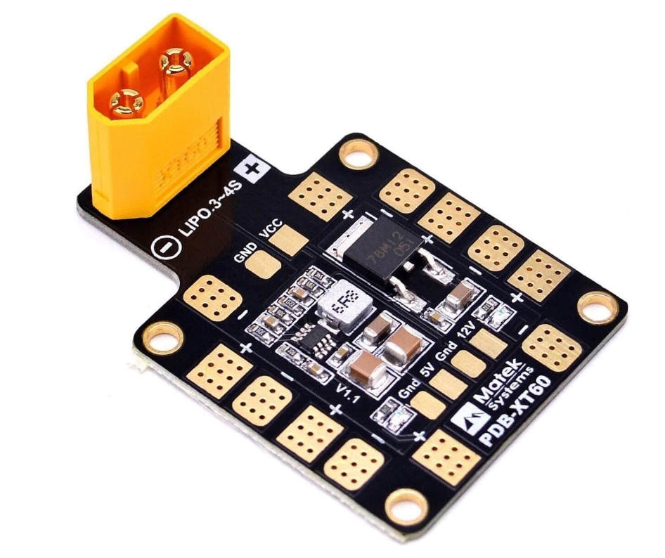 Matek Systems PDB XT60 W/ BEC 5V & 12V 2oz บอร์ดรวมไฟ
