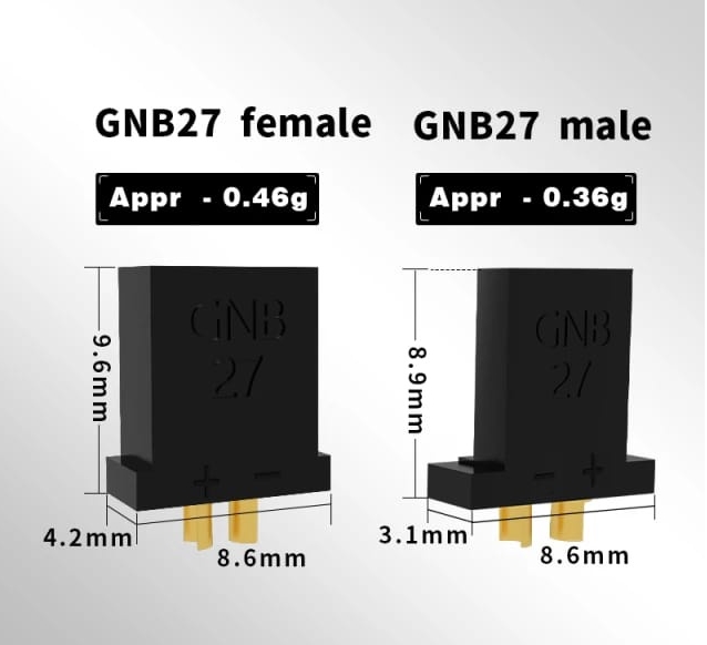 GNB27 Connector ปลั๊ก ตัวผู้ ตัวเมีย สําหรับแบตเตอรี่โดรน 5คู่ / 10ชิ้น