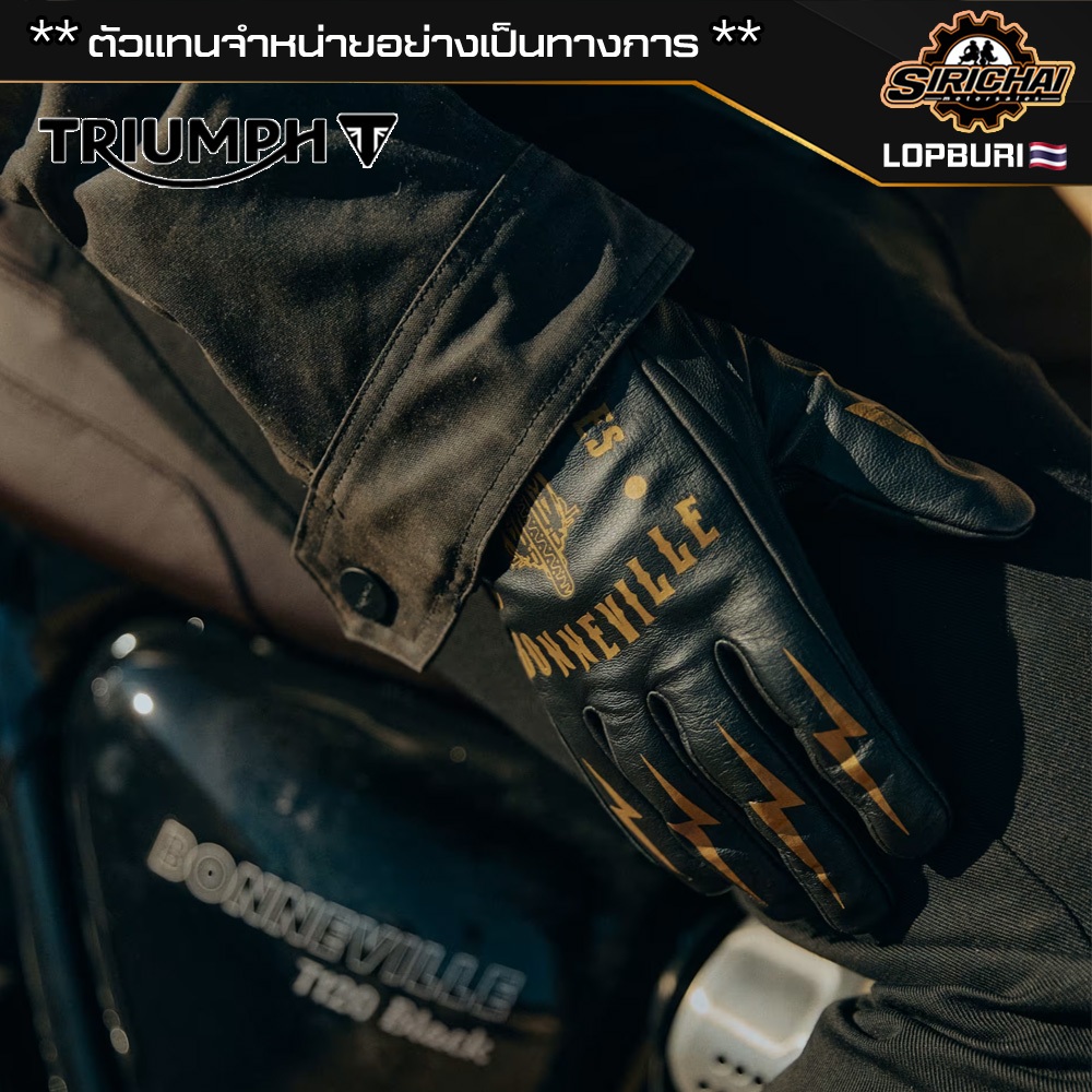 ถุงมือมอเตอร์ไซค์ ถุงมือ Triumph BONNEVILLE GLOVE BLACK / GOLD