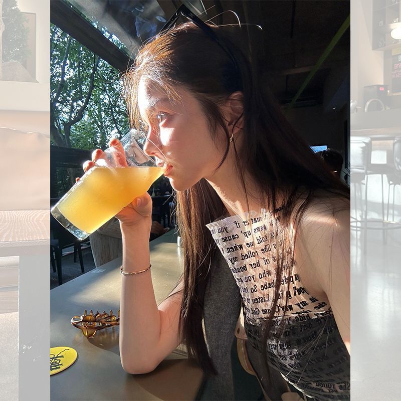 เสื้อซีทรู แขนกุด ลายอักษร เซ็กซี่ พร้อมส่งในไทย CN2492