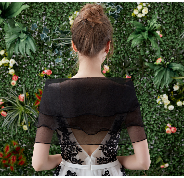 ผ้าคลุมไหล่ ผ้าแก้ว ชุดออกงาน พร้อมส่งในไทย