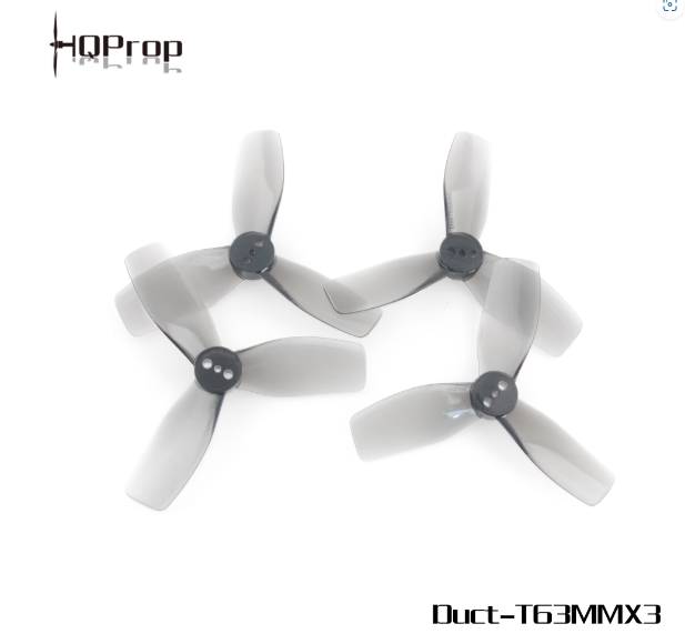 HQProp Duct-T63MMX3 Light Grey รูแกน 1.5mm สำหรับ โดรน Duct cinewhoop 1ถุง4ใบ