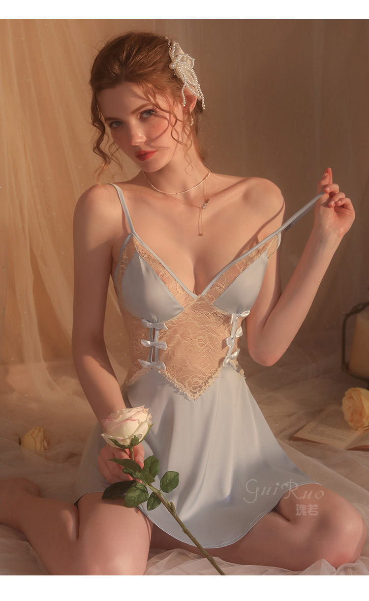 ชุดนอนซาติน สไตล์ฝรั่งเศษ 💥พร้อมส่งในไทย💥