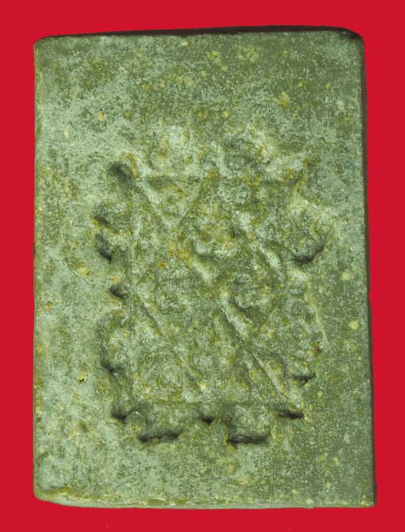 A5587 พระผงรูปเหมือนหลังยันต์ หลวงพ่อเฒ่า วัดม่วง ธนบุรี ปี 2506 เนื้อผงน้ำมัน 9