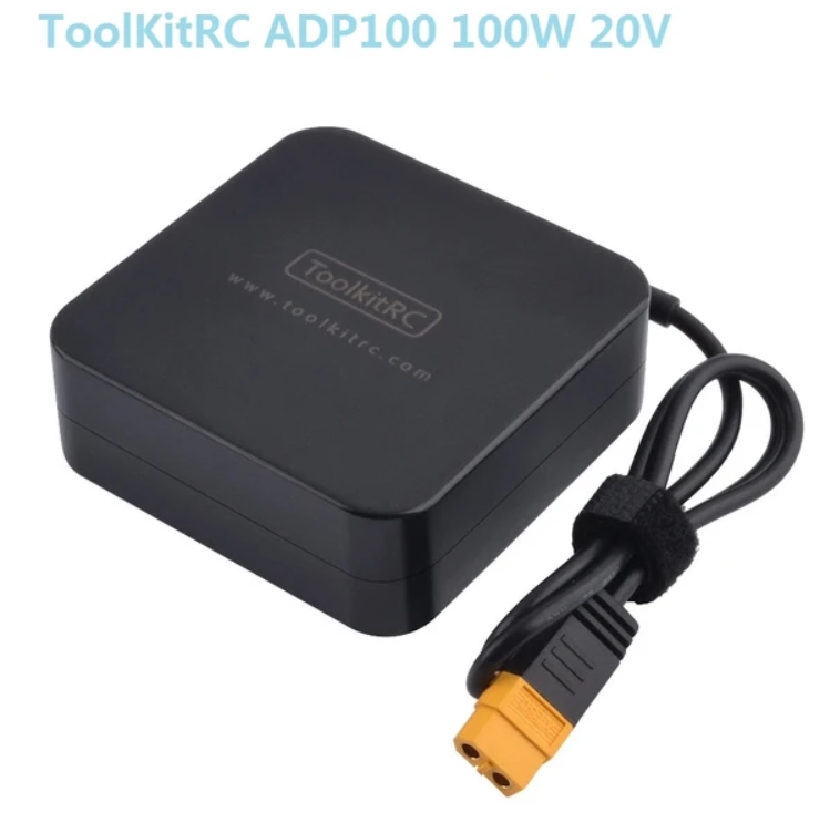 ToolkitRC ADP100 20V 5A 100W 50-60HZ XT60 AC To DC Power Adapter สำหรับจ่ายไฟให้เครื่องชาท