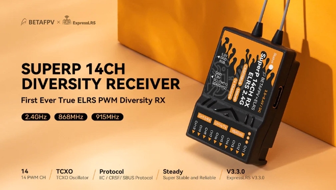BetaFPV SuperP ExpressLRS 14-Channel PWM Receiver