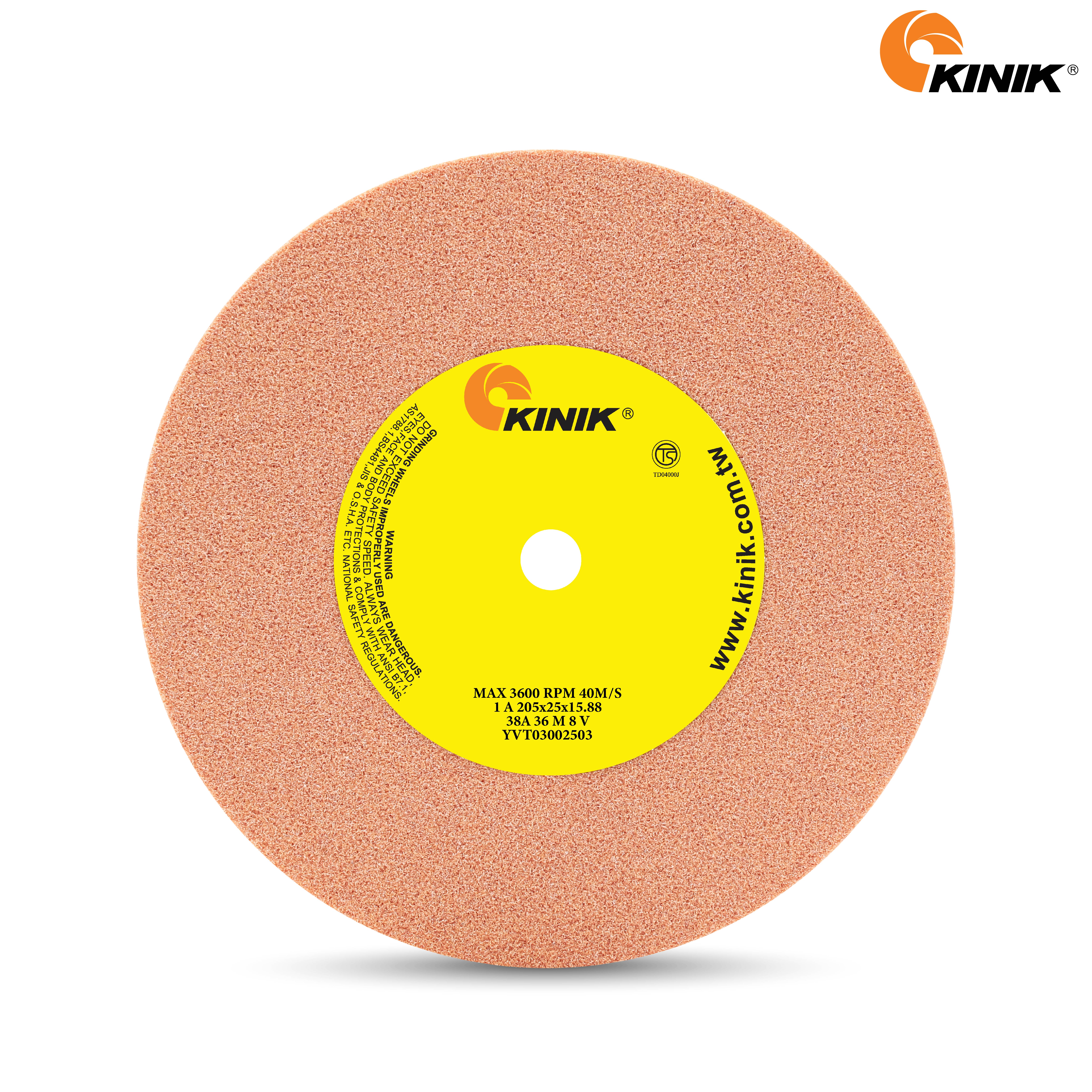 หินเจียร KINIK 38A36M8V1A 205x25x15.88 mm.