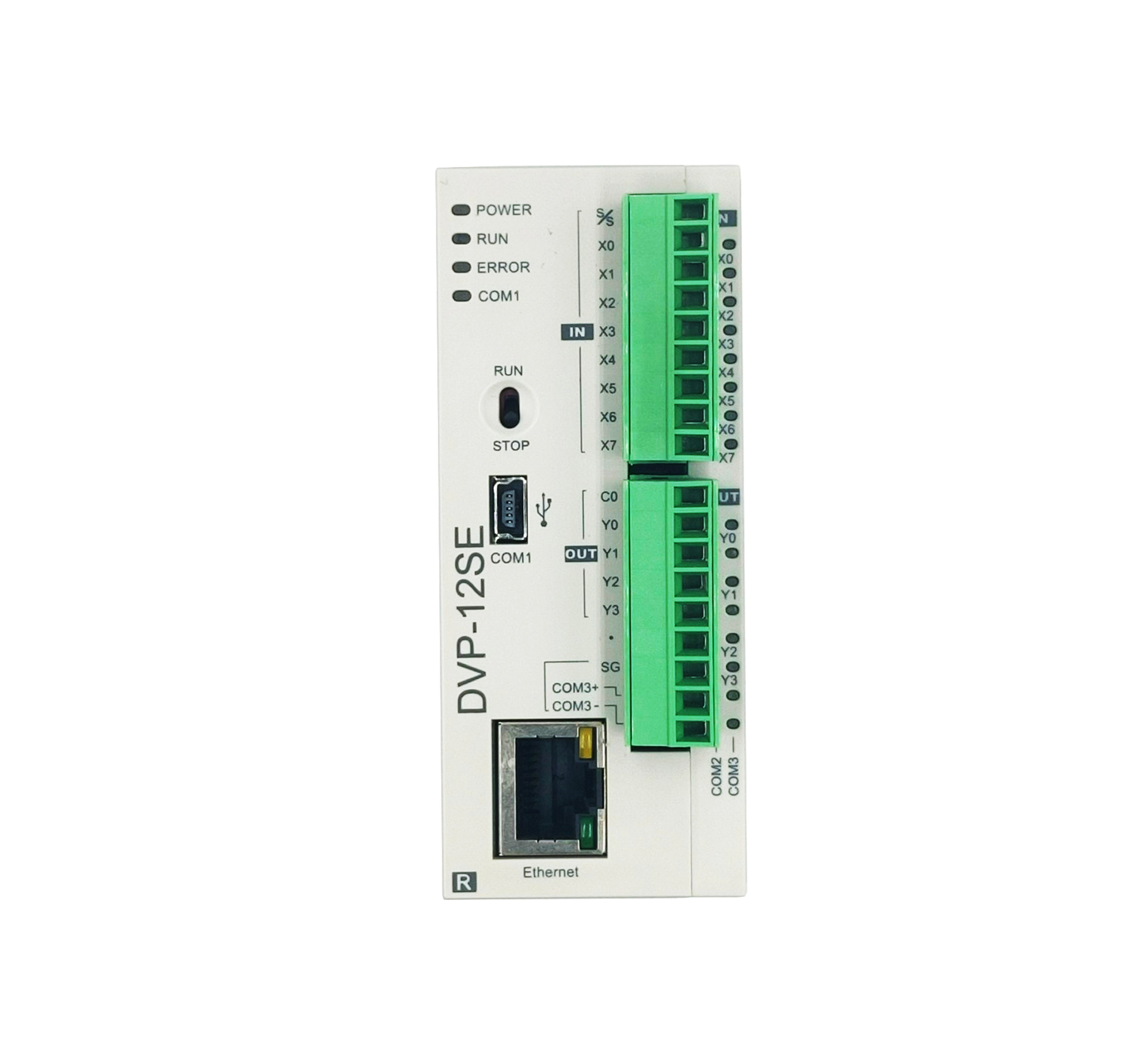 Delta PLC DVP12SE11R 8I/4O, Built-in Mini USB, Ethernet (MODBUS TCP), 2 RS-485 Ports, Relay Output