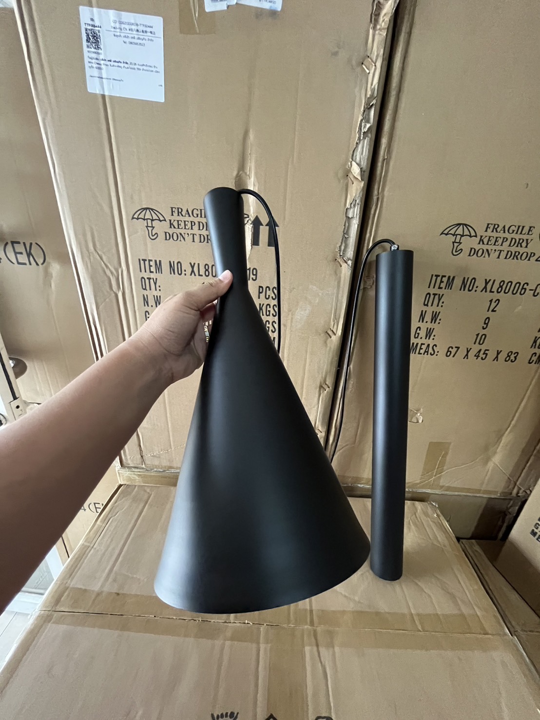 โคมไฟแขวนเพดาน Pendant Lamp Alminum Black LED E27x1 IP20