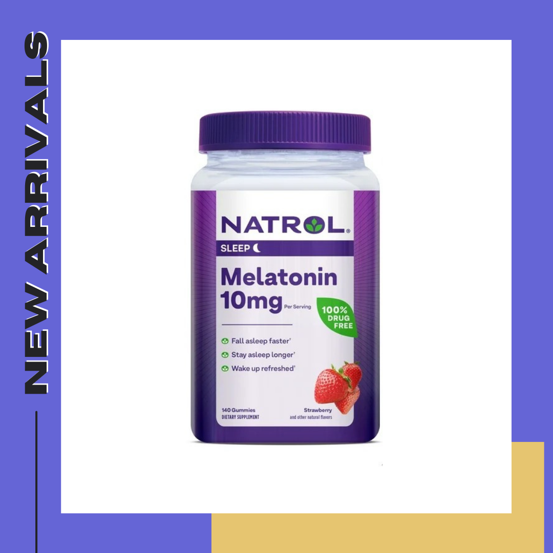 แพ็คเกจใหม่ Natrol Melatonin 10 mg Gummies กัมมี่เยลลี่เมลาโทนิน 10 มก. จำนวน 140 ชิ้น วิตามินปรับสมดุลการนอน