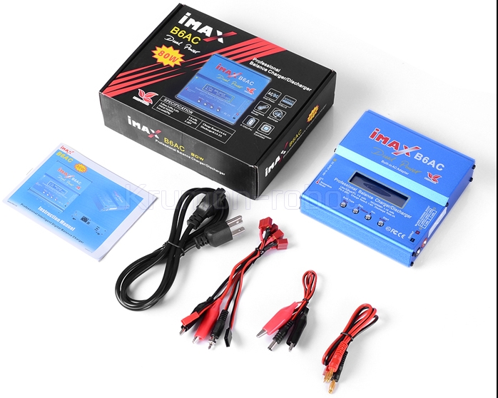 เครื่องชาร์จ 6A ชาร์จลิโพได้ 1-6S IMAX B6AC 80w ชาทแบตได้หลายชิด LiPo LiFe Li-ion PB NiCd หน้าจอดิจิตอล ใช้งานงา่ย
