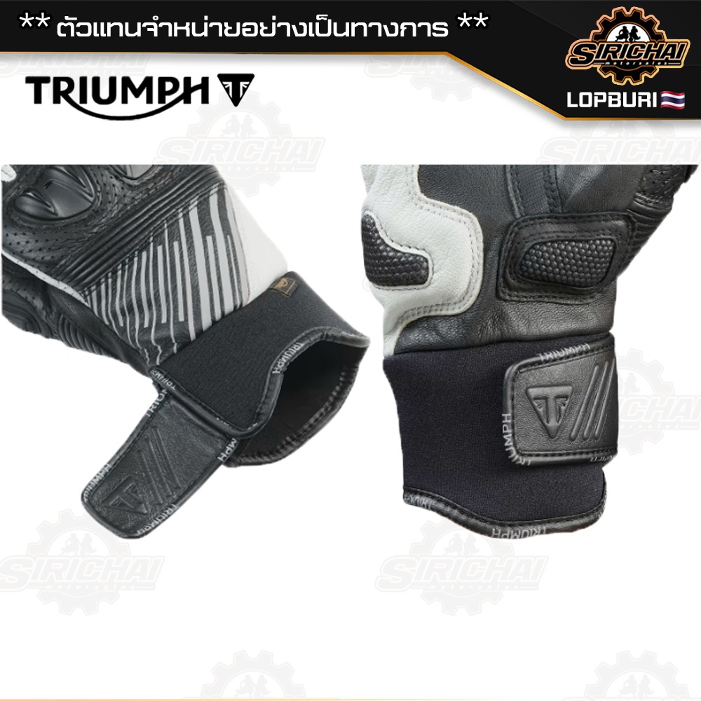 ถุงมือมอเตอร์ไซค์ ถุงมือ Triumph BULLET GLOVE BLACK / GREY