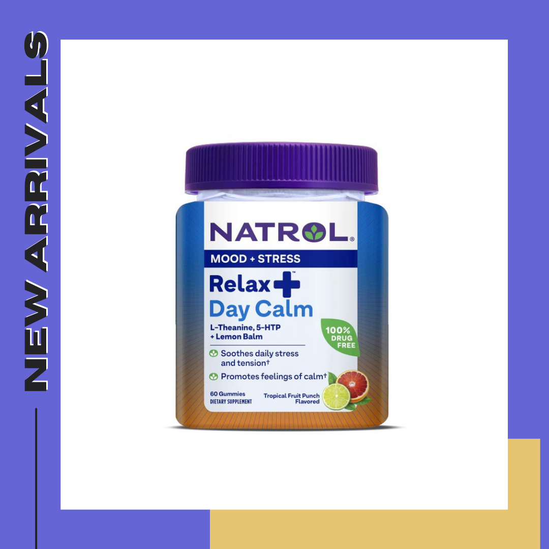 พร้อมส่ง Natrol Relax+ Day Calm with L-Theanine & 5-HTP, for Mood and Stress, 60 Gummies หลับสนิท+คลายเครียด