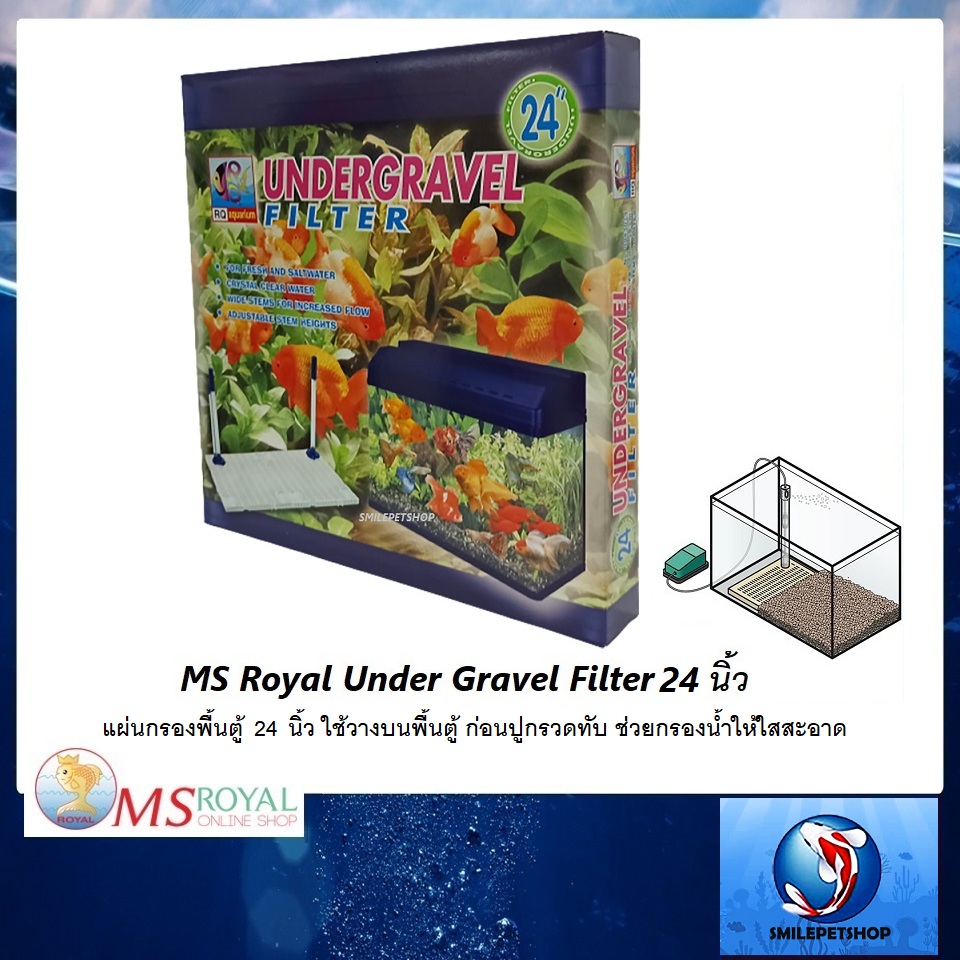 MS Royal Under Gravel Filter แผ่นกรองพื้นตู้ 24 นิ้ว(ใช้วางบนพื้นตู้ ก่อนปูกรวดทับ ช่วยกรองน้ำให้ใสสะอาด)