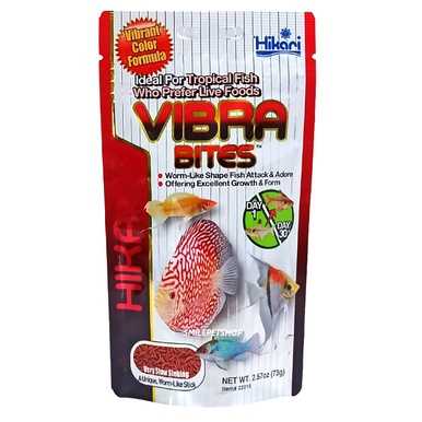 Hikari Vibra Bites (อาหารปลาชนิดจมน้ำ ออกแบบให้เม็ดอาหารมีลักษณะเหมือนสิ่งมีชีวิต)