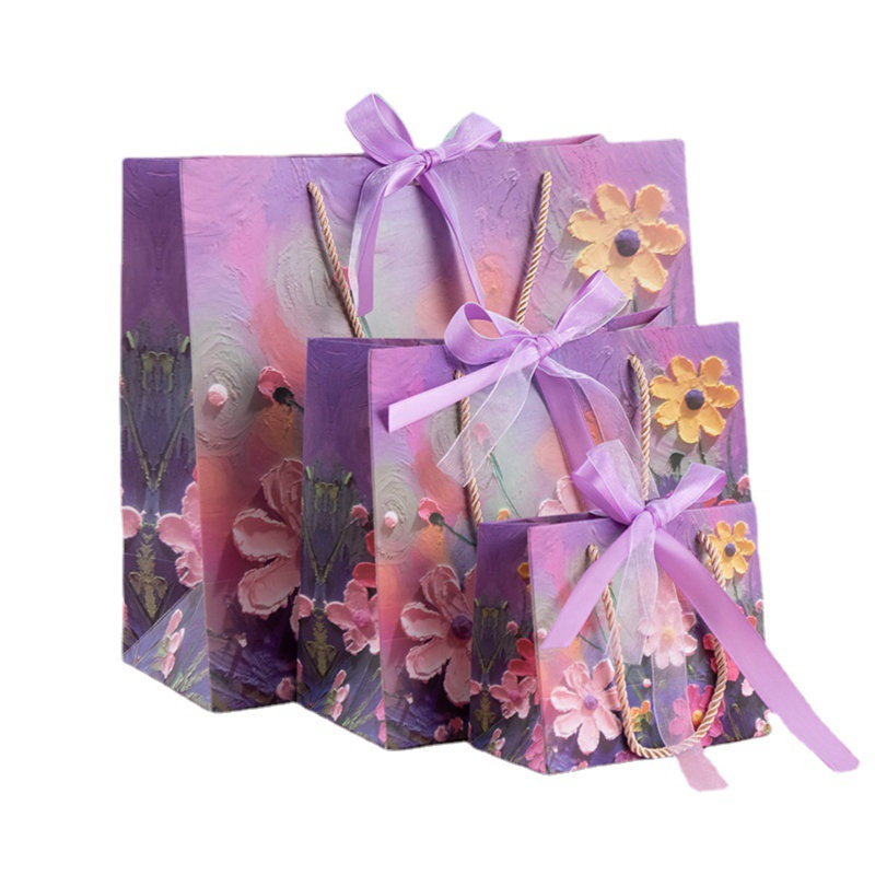 ถุงหิ้ว ถุงของขวัญ พร้อมริบบิ้น ขนาด 10 นิ้ว