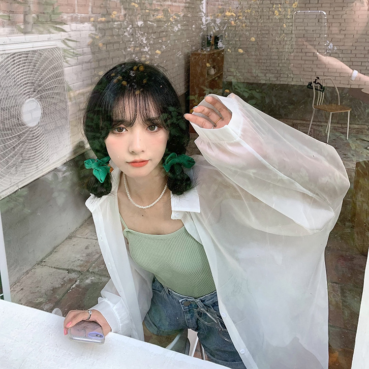 เสื้อเซิ้ต คลุมแขนยาว บาง สไตล์เกาหลี รหัส พร้อมส่ง TS116