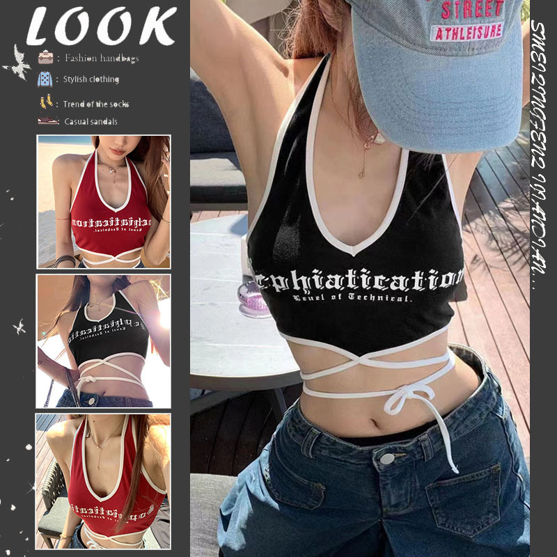 เสื้อครอป กล้าม ไหมพรม เซ็กซี่ พร้อมส่ง