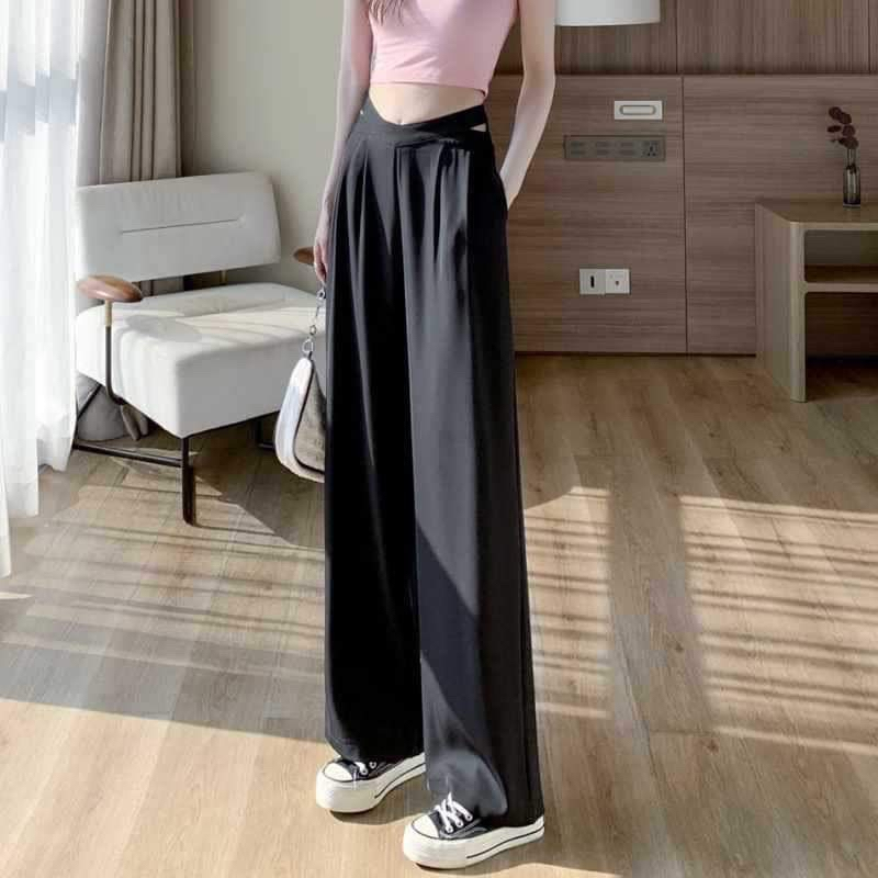 กางเกงขายาว ทรงขากระบอก แต่งเว้าเอว