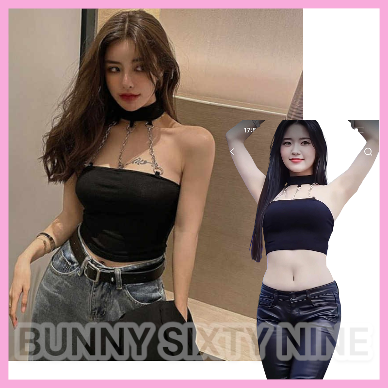 เสื้อสายเดี่ยว คล้องคอ สไตลส์เกาหลี CN8728 พร้อมส่งในไทย