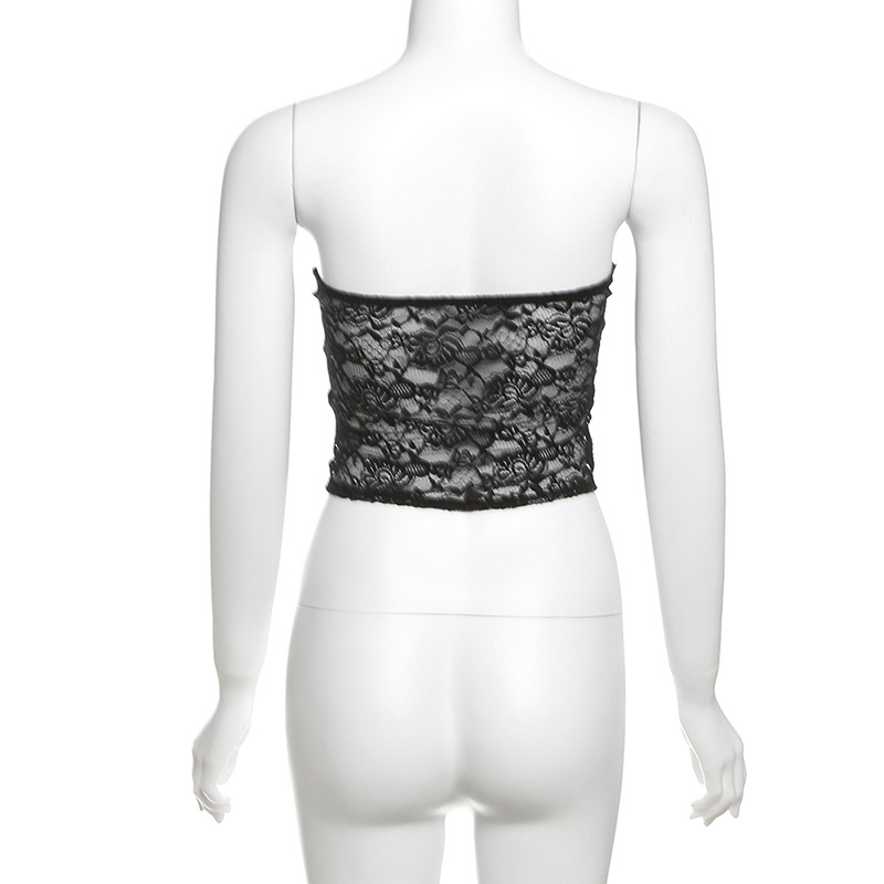 เสื้อเกาะอก ลูกไม้ ถักริบบิ้น GB61199 พร้อมส่ง