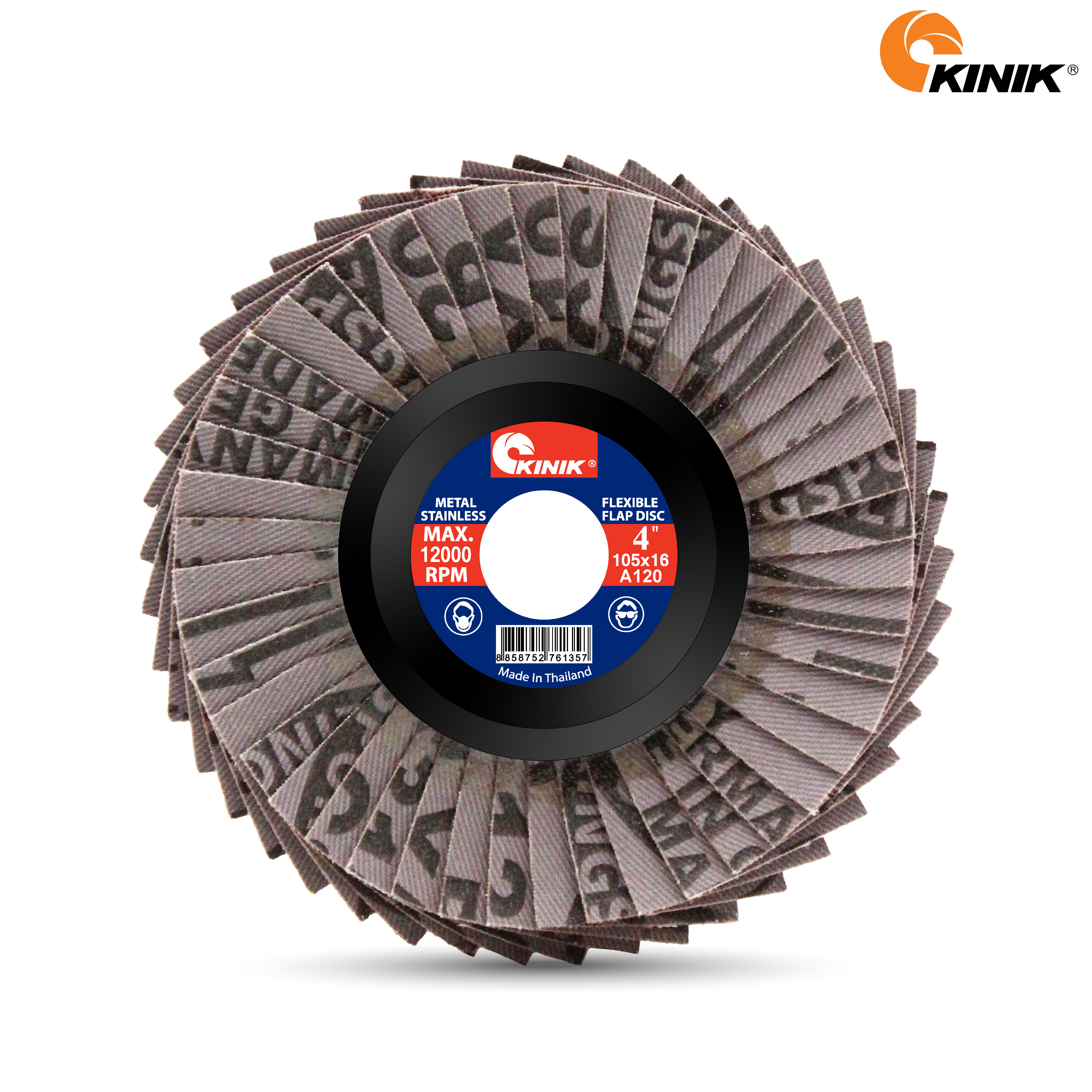 จานทรายเรียงซ้อน(อ่อน-ดำ) 310 KINIK A120 105x16 mm.