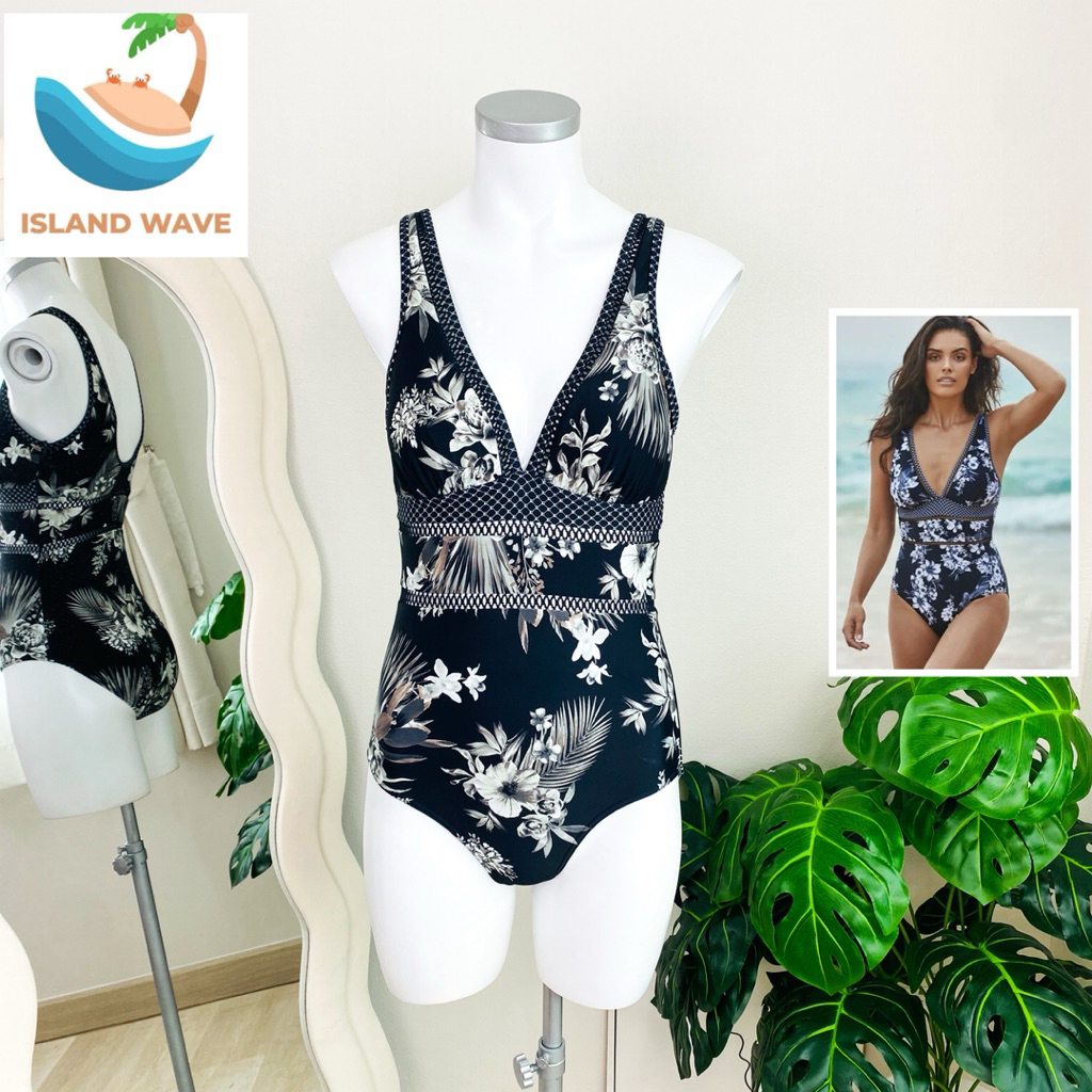 ไซด์ S มือ1 แบรนด์ Island wave แท้ 100%🌸บอดี้สูท ลายลูกไม้ บิกินี่ สีดำ ชุดพูลปาร์ตี้ ชุดว่ายน้ำ ทรงเข้ารูป ชุดปาร์ตี้