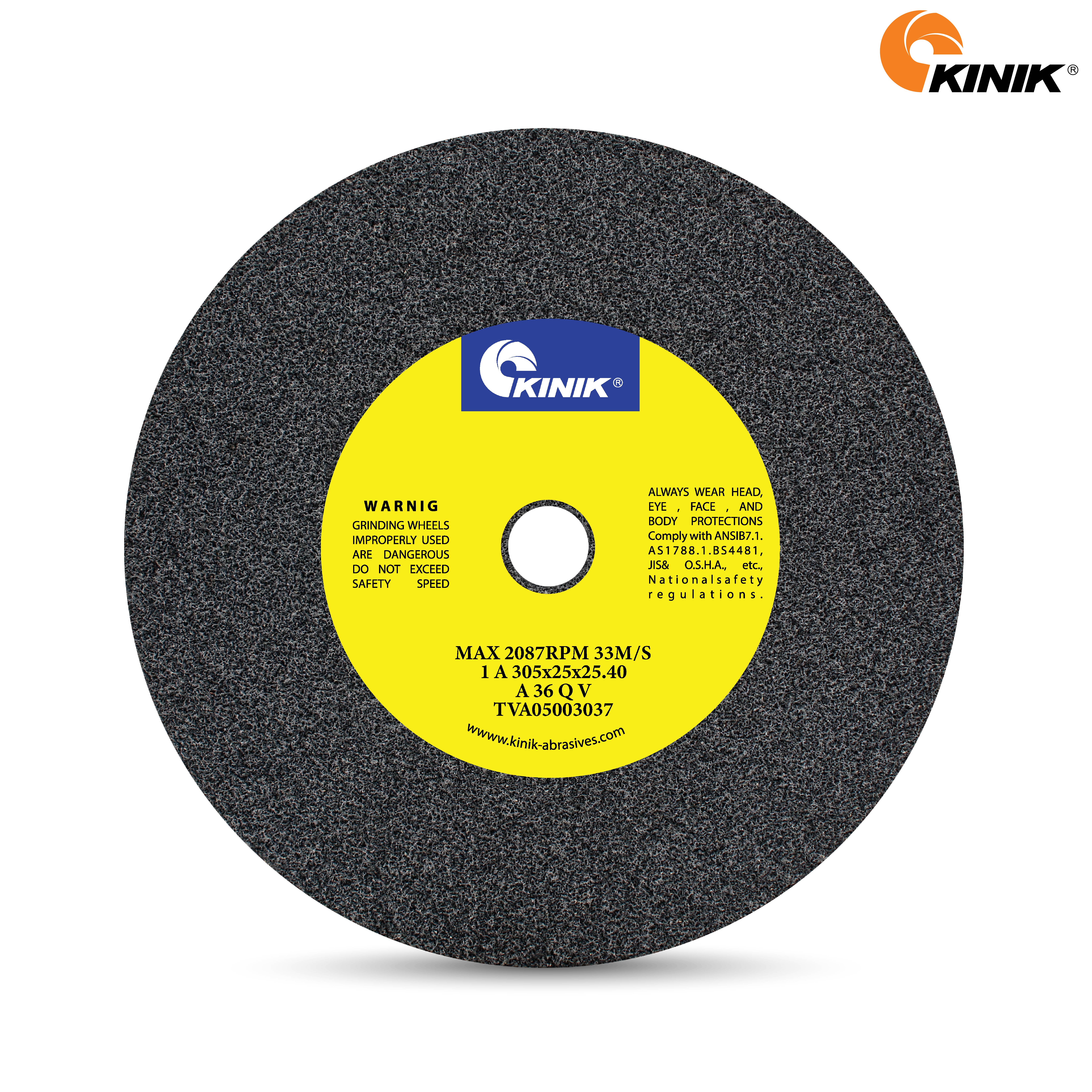 หินเจียร KINIK A36QV1A 305x25x25.4 mm.