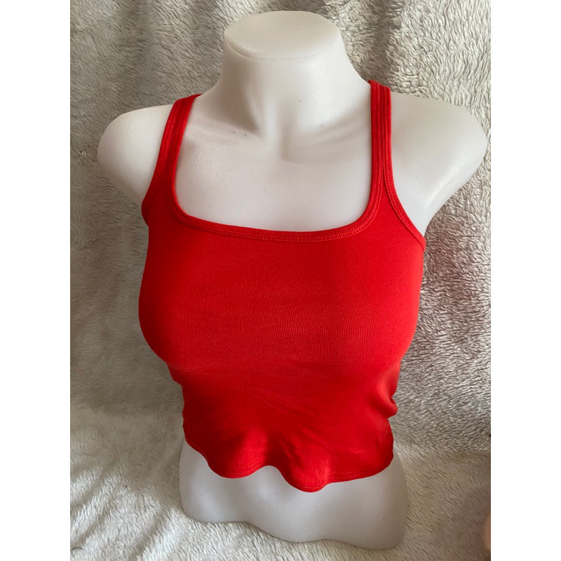 เสื้อกล้ามครอป สายเดี่ยว เสื้อครอป สีพื้น สำหรับผู้หญิงพร้อมส่ง