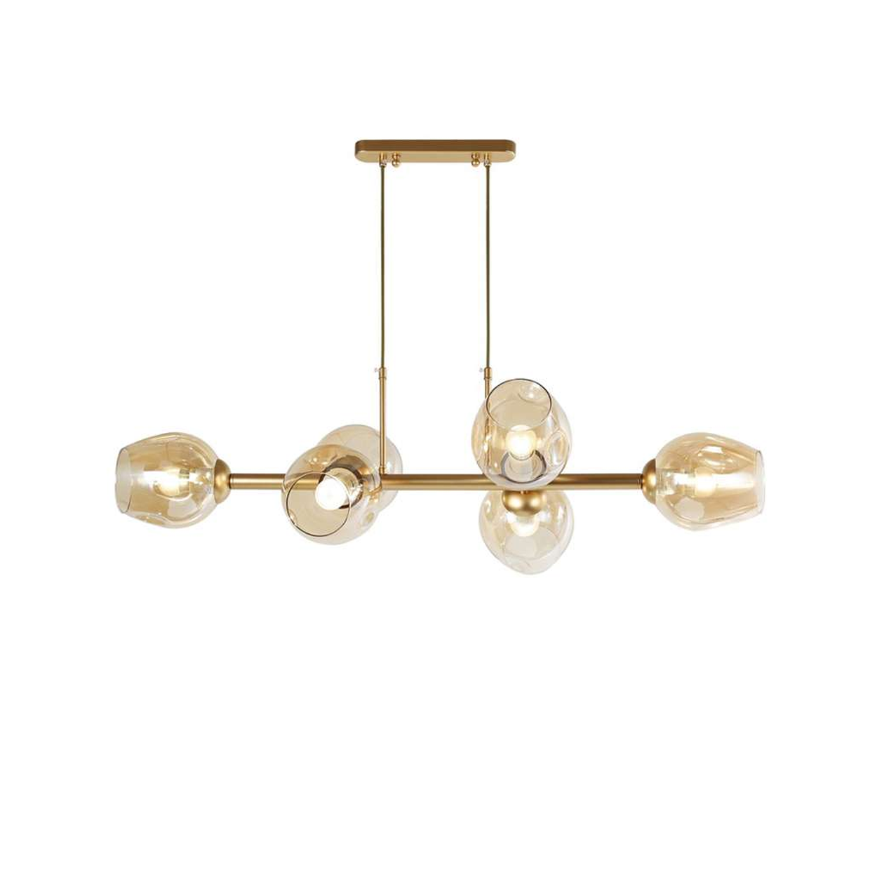 โคมไฟช่อ โคมไฟแขวนเพดาน Pendant lamp Steel + Glass Shade E27x 6