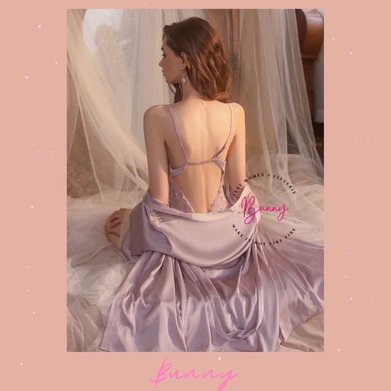 ชุดนอน ผ้าซาติน สไตล์ฝรั่งเศษ 💥พร้อมส่งในไทย💥