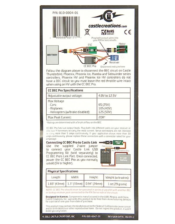 Castle Creations CC Bec Pro 20A 12S Switching Regulator