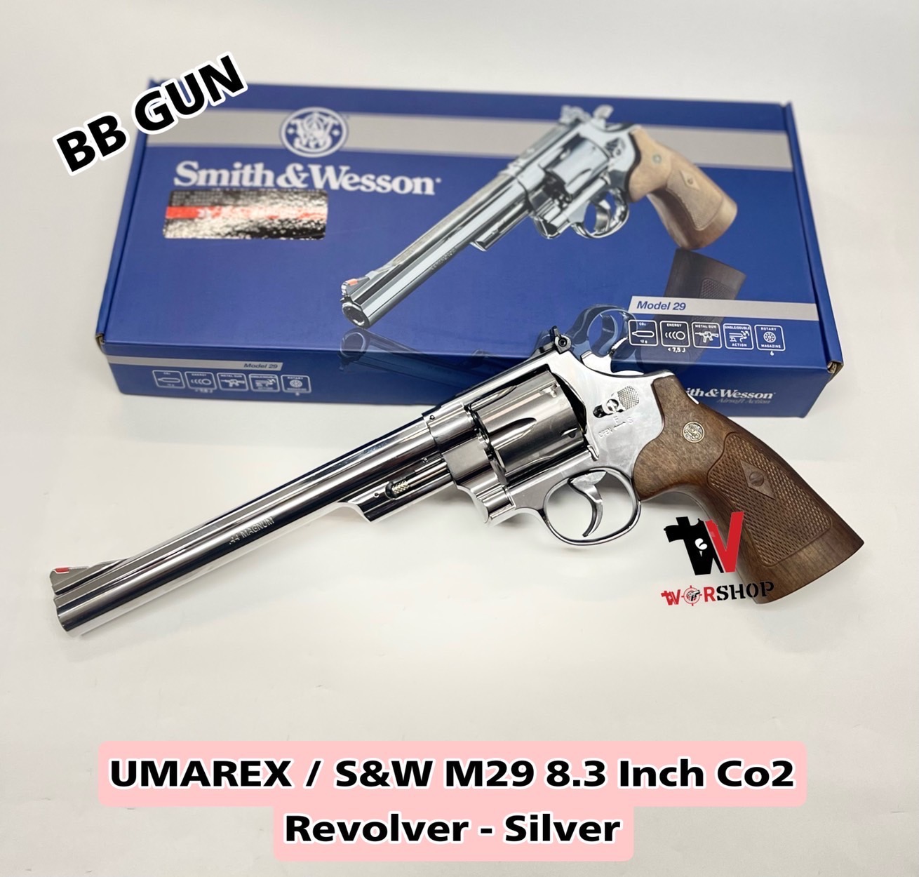 S&W M29 8.3 lnch Co2 Revolver - Silver