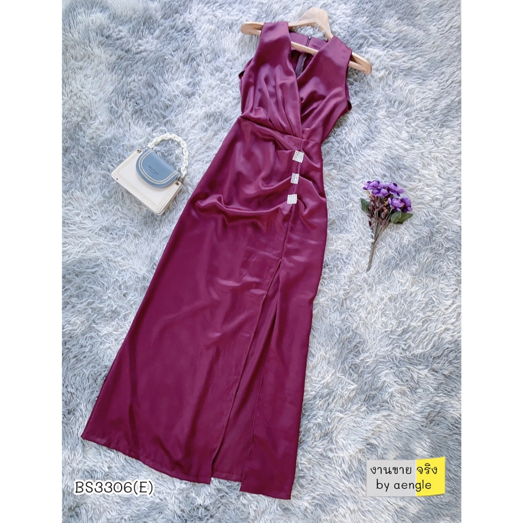 เดรสยาวแดง ออกงาน WD033 red