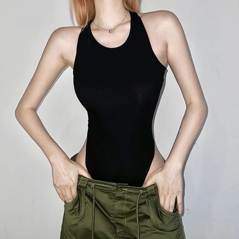 เสื้อบอดี้สูท โชวหลัง สายไขว้หลังเซ็กซี่ พร้อมส่งในไทย