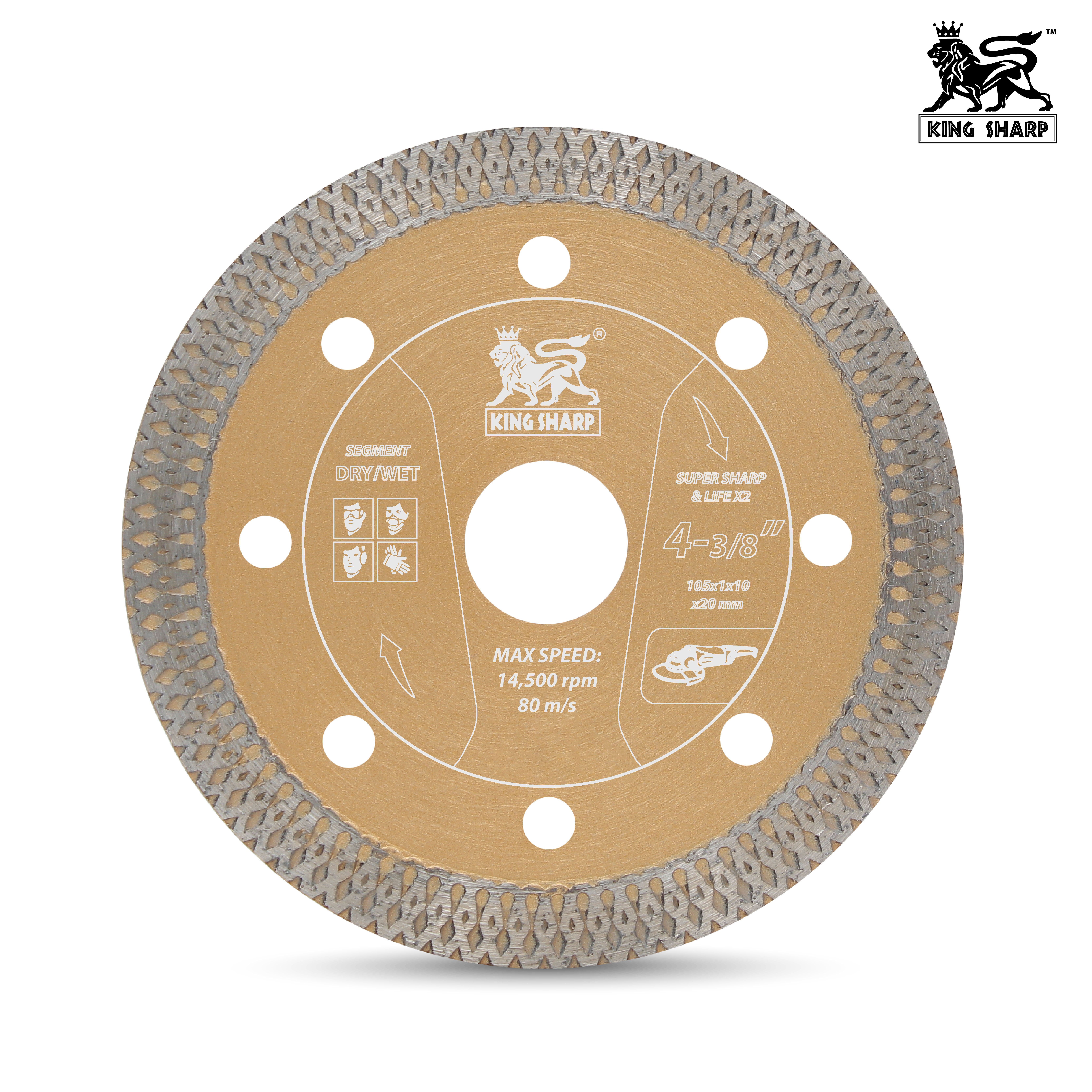 ใบเพชรตัดหิน KINGSHARP (X TYPE) 105x1.0x10x20 mm.
