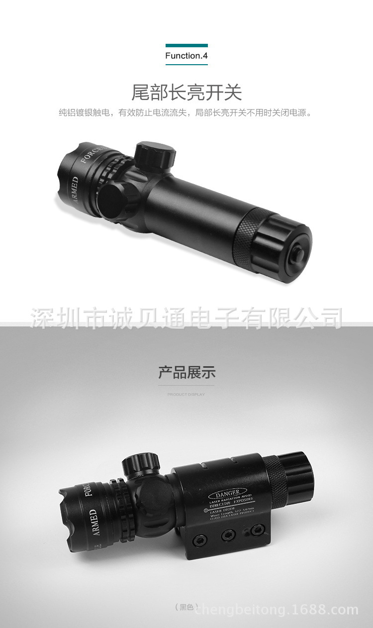 Laser แสงสีเขียว ติดปลายปืน วัสดุโลหะ พร้อมที่ชาร์จ ขนาดราง 20 mm (LSMb)